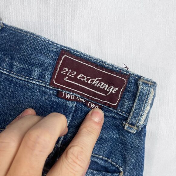 212 Exchange Retro Y2K Denim Jeans Pleated Waist High Rise 80s 90s Size 0 VTG - Picture 9 of 13